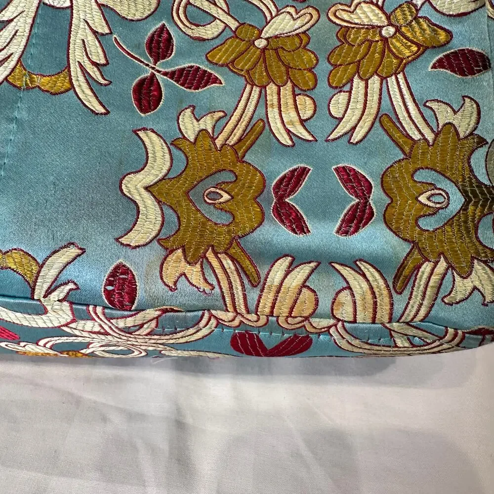 Vintage Petunia Pickle Bottom Purse Toddler Tote Diaper Bag Dressy Pom Poms